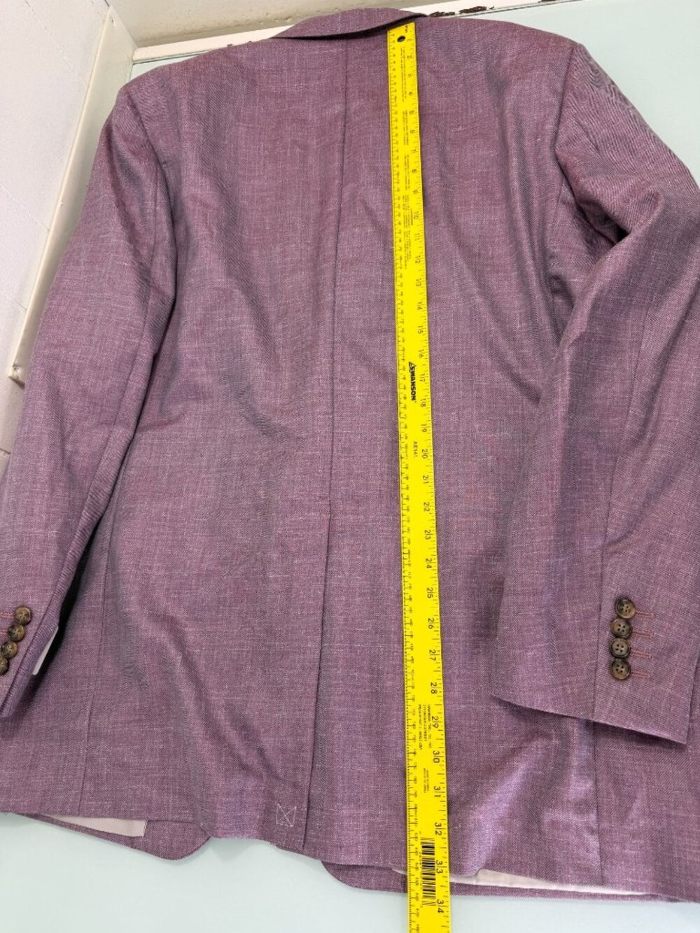 Ralph Lauren Blazer Jacket 46L Linen Silk Wool unstructured Purple Single Vent - Picture 2 of 12